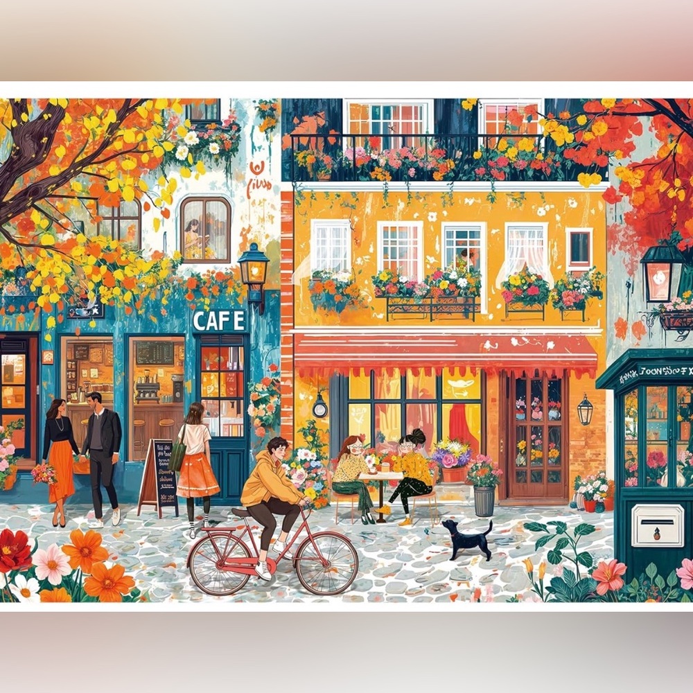 Colorful Café Street Puzzle